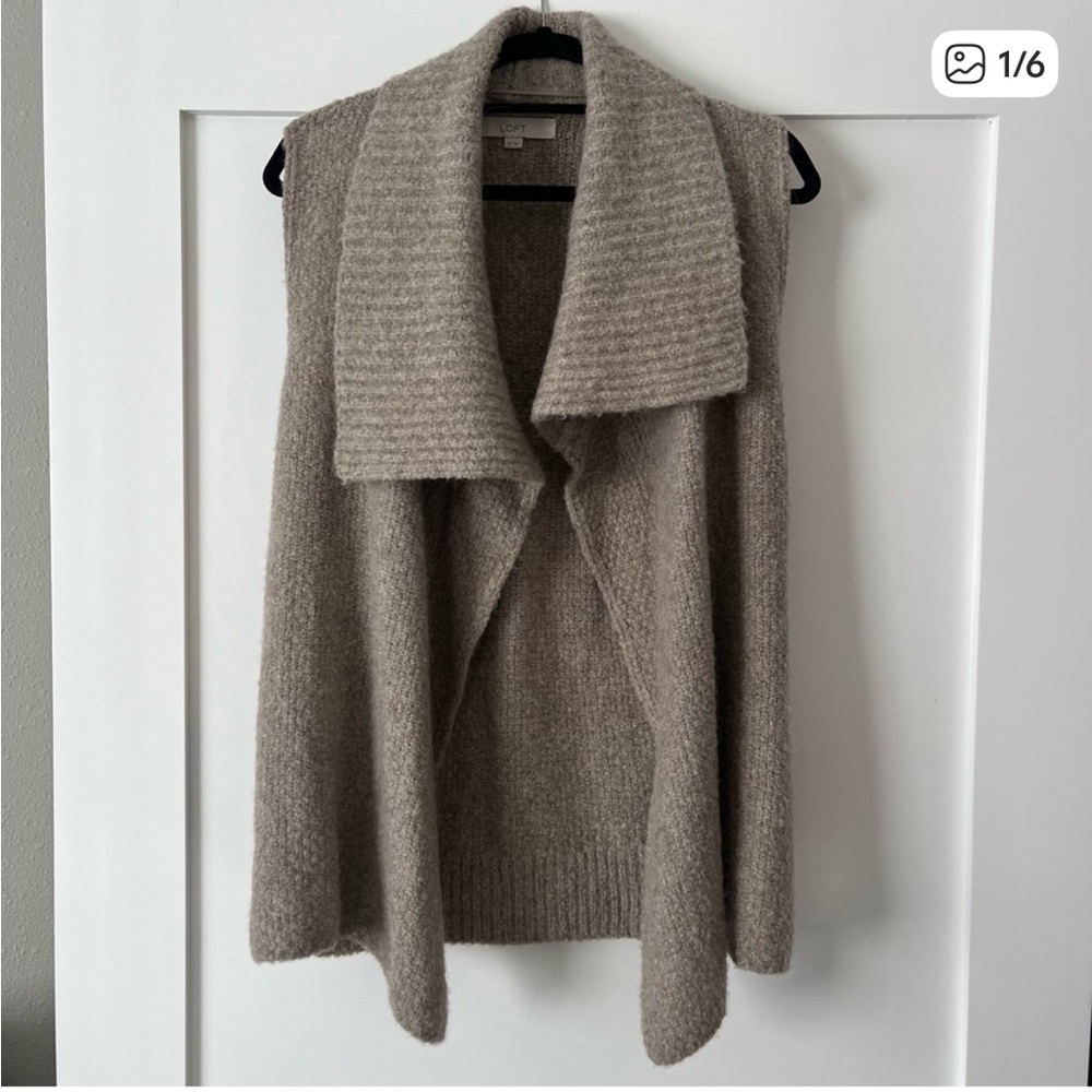 LOFT sleeveless shawl collar sweater vest
